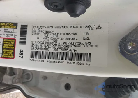 2021 Toyota Tacoma Sr V6 from USA, damaged, VIN 3TMCZ5AN2MM432232